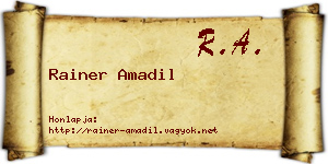 Rainer Amadil névjegykártya